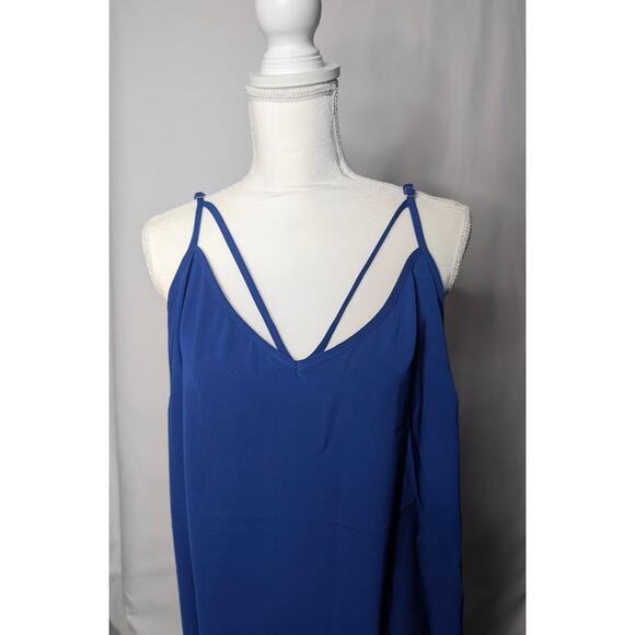 CITY CHIC Womens Plus M/18 Cobalt Blue High-Lo Strappy Cami Dress CasualChic - Picture 2 of 8